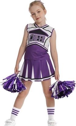 Girls Cheerleader Outfit Kids Cheerleading Uniform Dress Costume