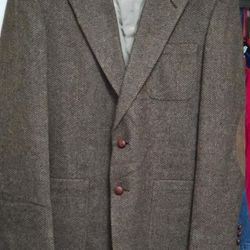 Brown Tweed Wool Blazer Sport Coat
