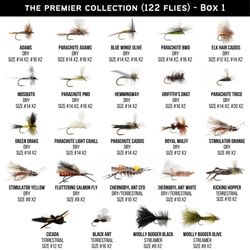 122 Premium Hand Tied Fly Fishing Flies Assortment | Two Fly Boxes Included | Dry, Wet, Nymphs, Streamers, Wooly Buggers, Terrestrials | Trout, Bass L