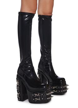 Total Bondage Stretch Spiked Platform Boots (dolls Kill)