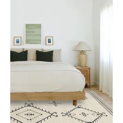 8x10 Mid Century Modern Rug W Cushioned Rug Pad