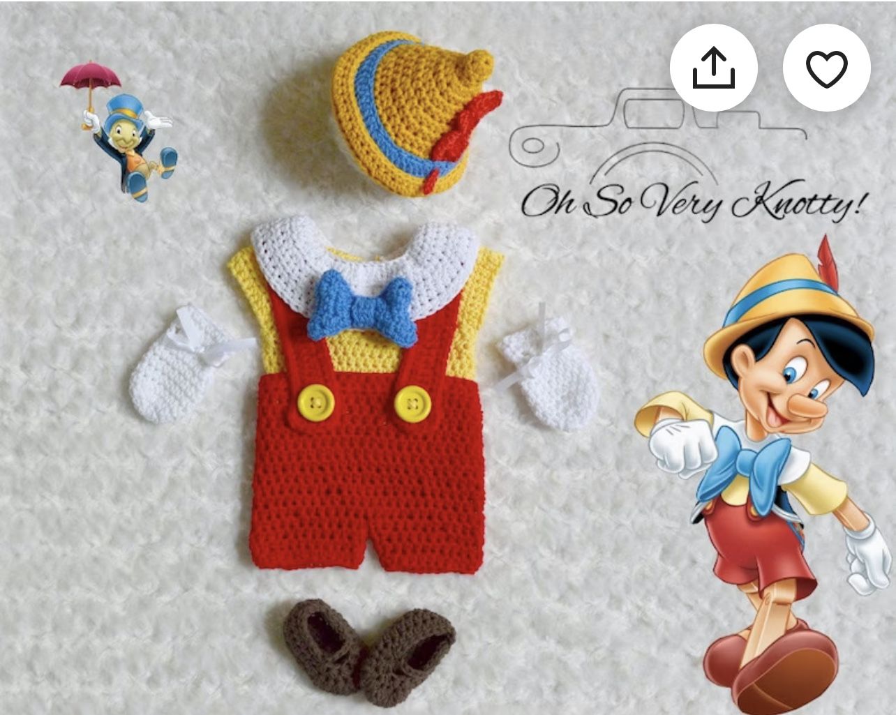 Pinocchio Crochet Baby Costume