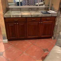 63” wide bar Cabinet Solid Cherry Doors