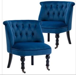 Living Room Accent Chairs Set of 4 Mid-Century Modern Velvet Upholstered Side Chairs