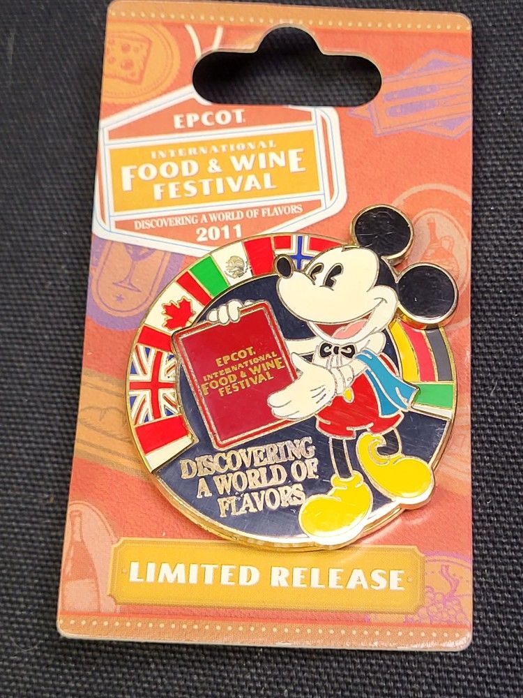 Rare Disney Mickey Mouse Limited Release Epcot International Food And Wine Collector Pin