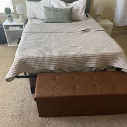 Full Size Mattress + Bed Frame + End Of Bed Bench 