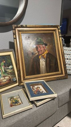 Large vintage oil, painting and converse excellent condition 28 x 32