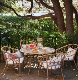 Britanna 4pk Wicker Patio Dining Chairs Natural/Linen - Opalhouse™