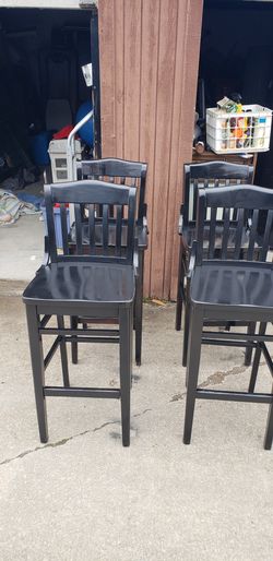 Nice black solid wood Bar stools