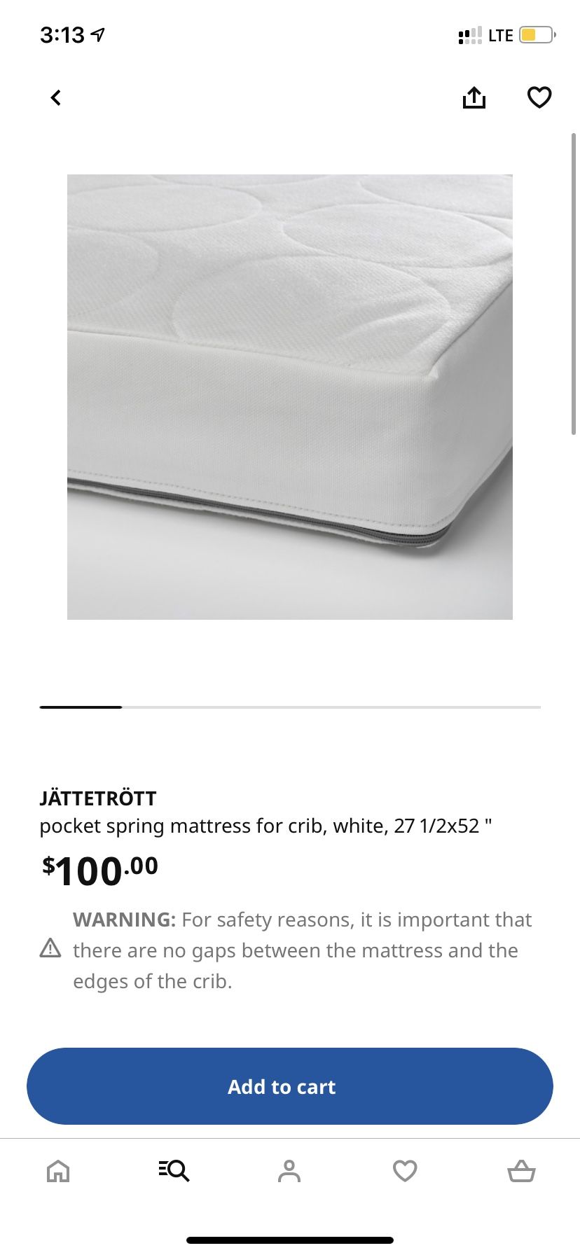 New IKEA JATTETROTT Pocket Spring Crib Mattress Firm