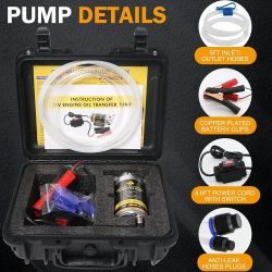 MILADO 12V 100W Electric Oil Change Extractor Pump Set,1-4L/min Fluid Transfer Pump for Engine Oil, Diesel Oil, Transmission Fluid, Gear Oil, Suitable