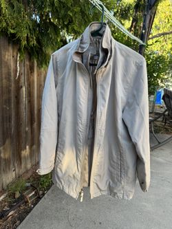 Mens Liz Claiborne Vintage Tan windbreaker Jacket Size M