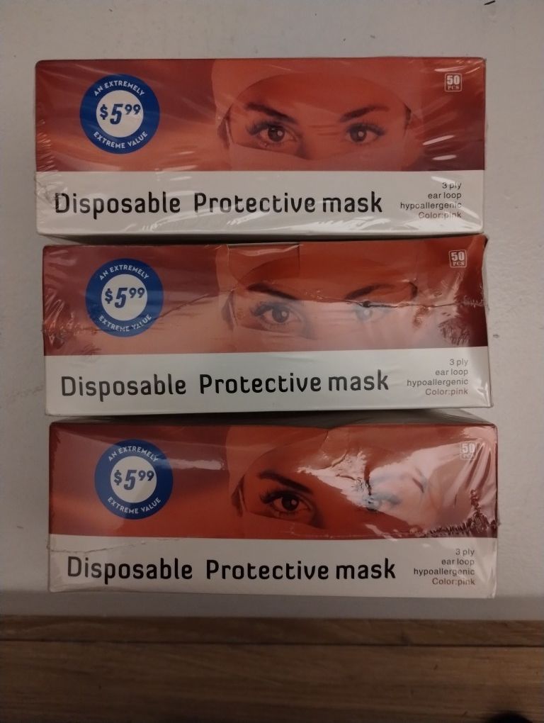 Pink Disposable Face Masks