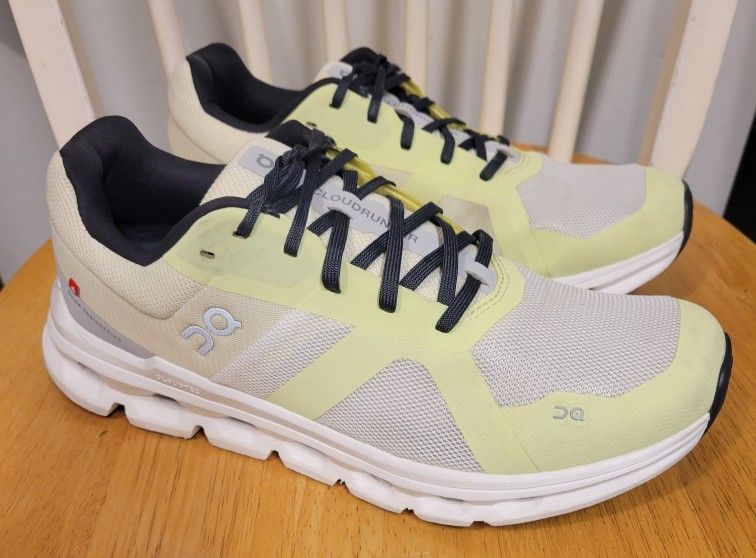On Cloud Runner Womens Running Sneaker Shoes White Yellow Neon Seedling Sz 10.5