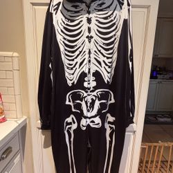 NEW Men’s Skeketon Costume Front zipper size L