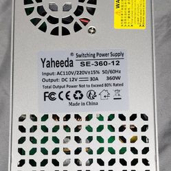 12V 30A 360W New Version 110V AC to 12V DC Converter Switching Power Supply Transformer Adapter SMPS AC to DC Converter Switch (12V 360W)