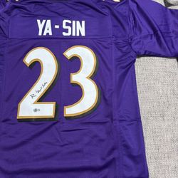 Rock Ya-Sin Autographed Custom Jersey-Beckett Coa- Baltimore Ravens