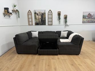 Gray Sectional Couch with Storage Free Delivery