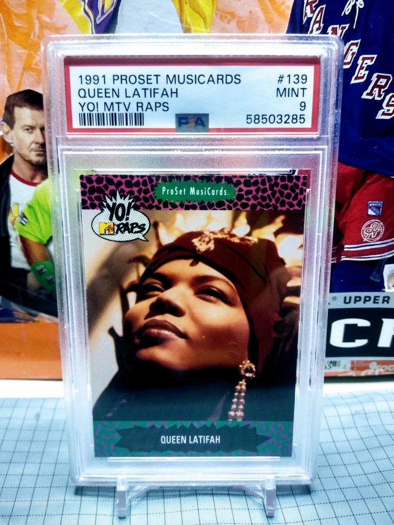 1991 Pro Set MusiCards Yo! MTV Raps Queen Latifah #139 PSA 9PSA Pop 4 (0 Higher)