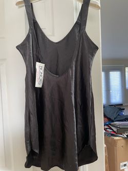 Honors Intimates Black Satin Slip dress