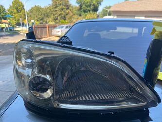 01-03 Honda Civic Clear Headlights w/ Bracket + Headlights Bulb