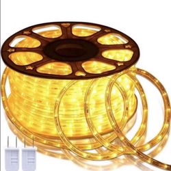 SURNIE 150FT LED Rope Lights Outdoor: Waterproof Flexible 110V 3000K Warm White LED String Light - Cuttable Connectable Clear Lighting Tube for Indoor