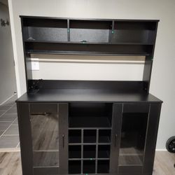 NEW assemebled Bar Cabinet With LED Lights 