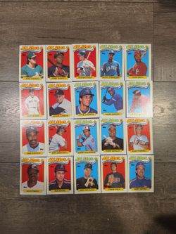 RARE VINTAGE 1989 TOPPS COMPANY INC  AMERICAN LEAGUE  & NATIONAL LEAGUE  BASEBALL CARDS  ( 20 CARDS  ) CONDITION NEW - ALL STAR 1988 -89