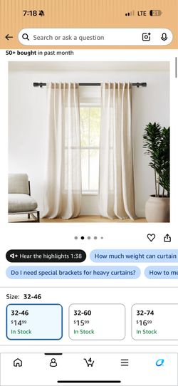 Black Curtain rod Black