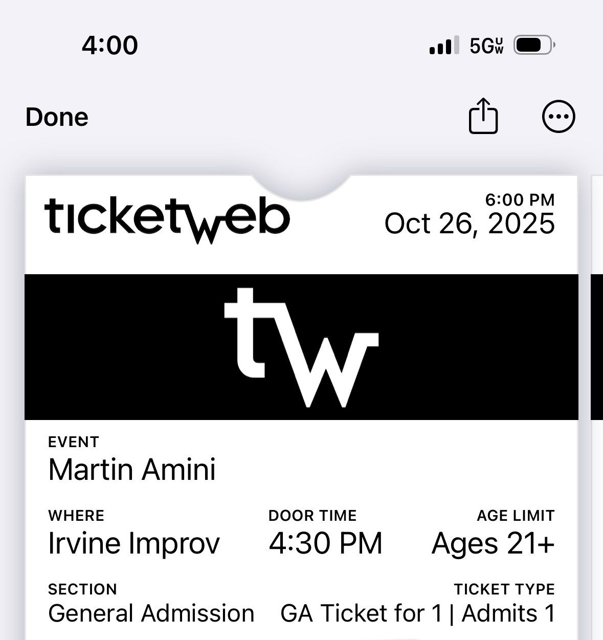 Martin Amini Tickets For Today Oct 26 Irvine 