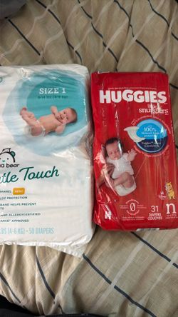 New 50 diapers size 1 and 31 diapers size N