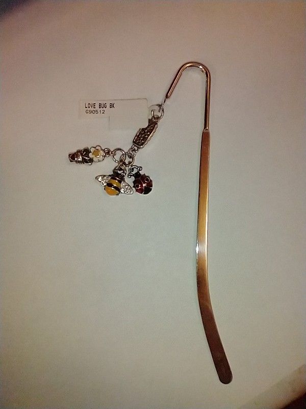 NWT Metal Bookmark w/charms