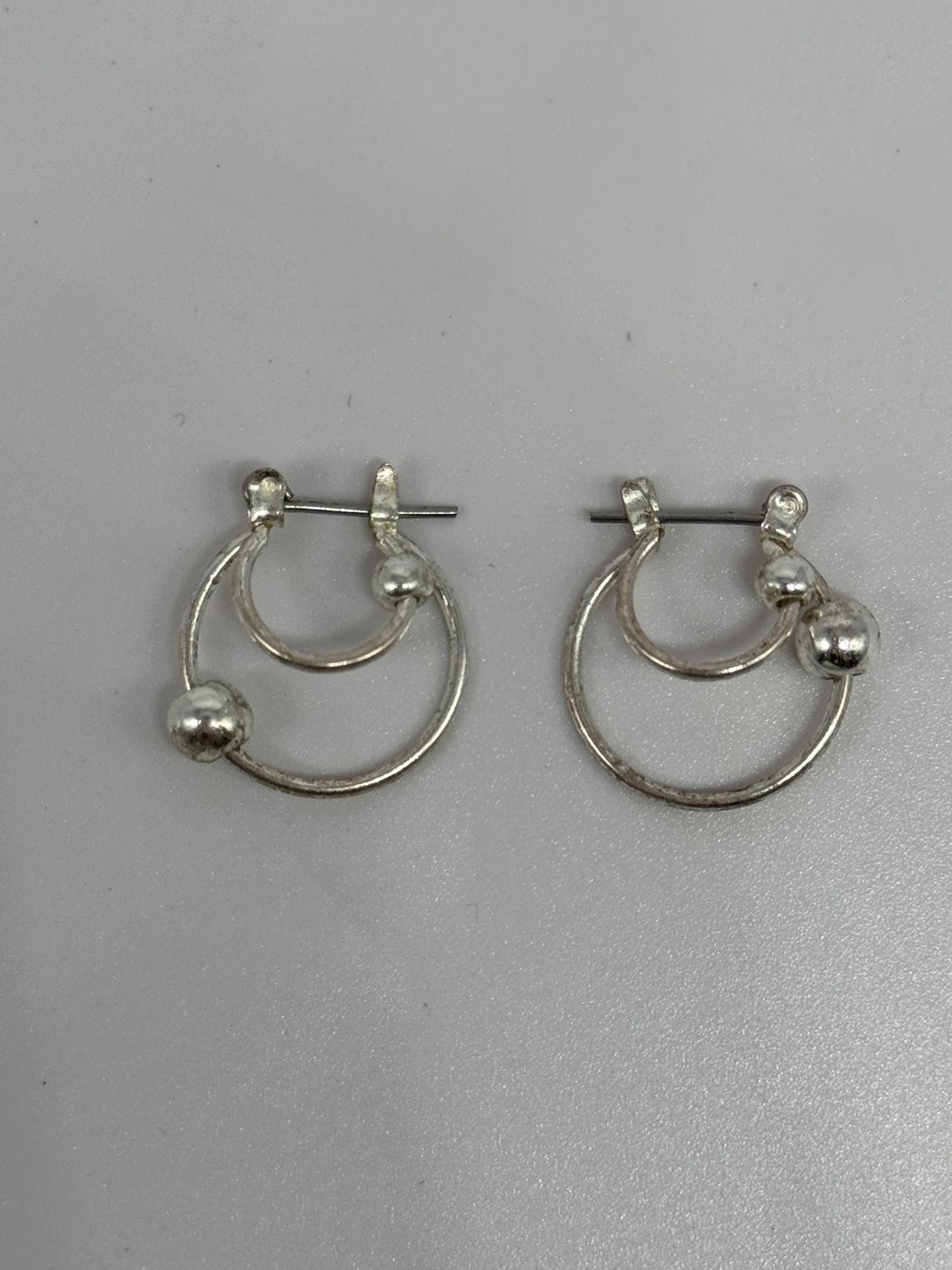 Double Hoop and Ball Earrings