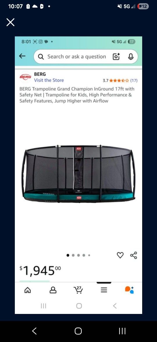 Giant Trampoline 17ft NIB