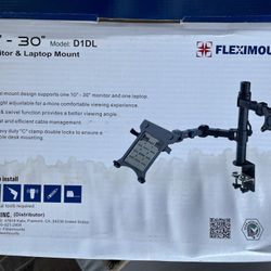 Fleximount Monitor and laptop Mounts model D1DL 10-30” monitors.