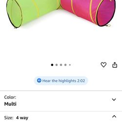 Multiple color hide n slide 4way tunnel
