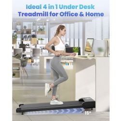 Walking Pad Treadmill with Incline, 4 in 1 Under Desk Treadmills for Home Office, 2.5HP Low Noise 265LB Capacity Portable Treadmill with Remote Contro