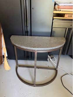 Crescent half moon marble top table
