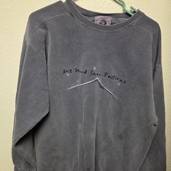 Vtg 90s Crewneck Pullover Sweatshirt Faded Blue Authentic Pigment  Made In USA Sz L