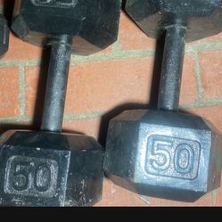 2 ,50 Pound Dumbbells