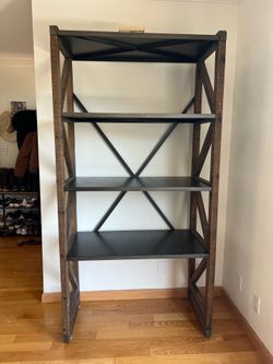 Restoration Hardware wood bookshelf