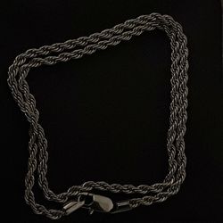 GLD Silver Rope Chain 18”