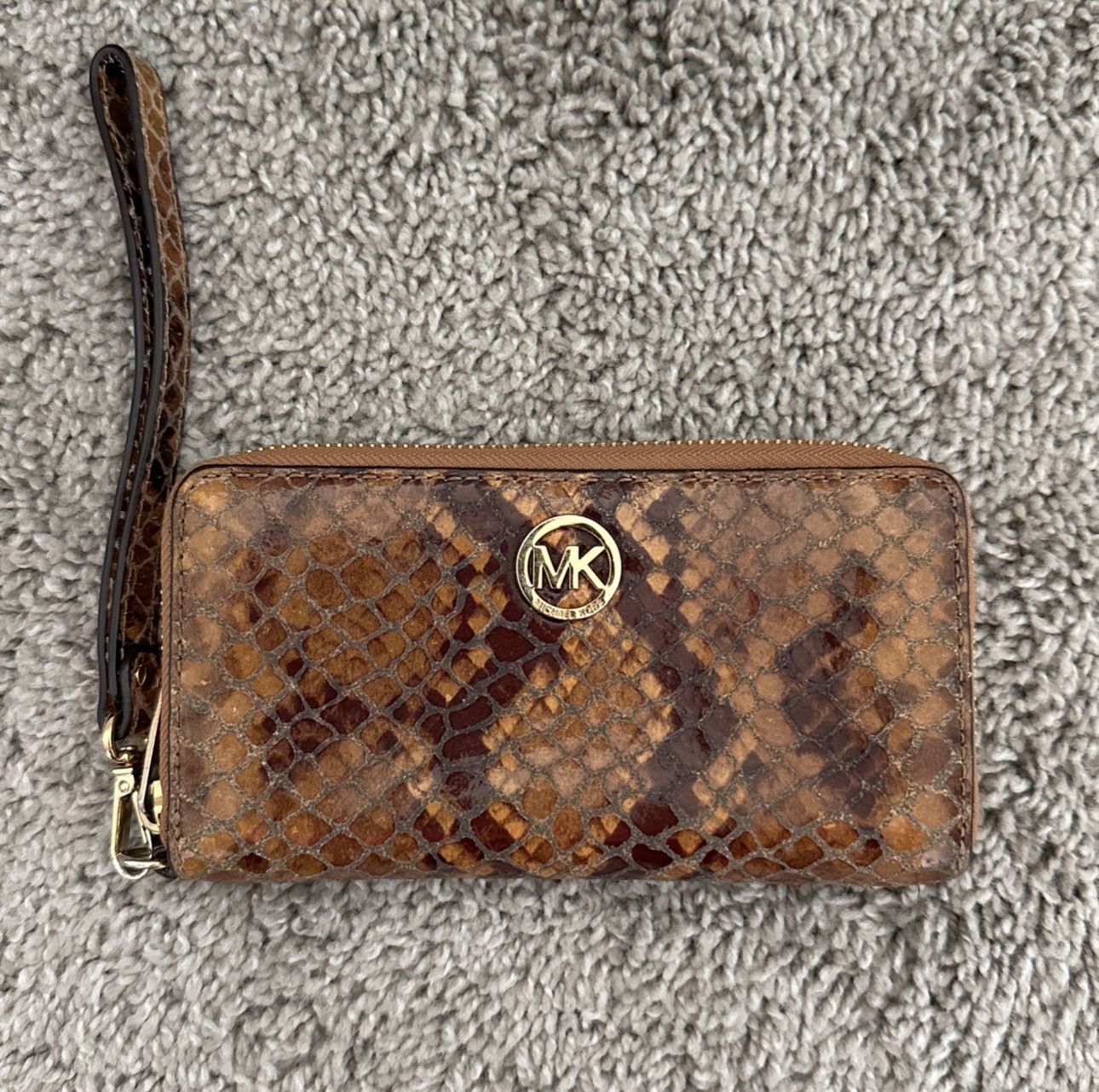 Michael Kors Brown Snake Skin Wallet Clutch