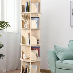28-171 Rotating Bookshelf, 360 Display 5 Tier Floor Standing Bookcase Storage Rack