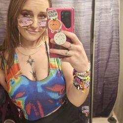 X-Large Tops Rave Outfits Sexy Tops for Women Party Club Night Halter Sleeveless 3D Body Print Summer Crop Tank Top