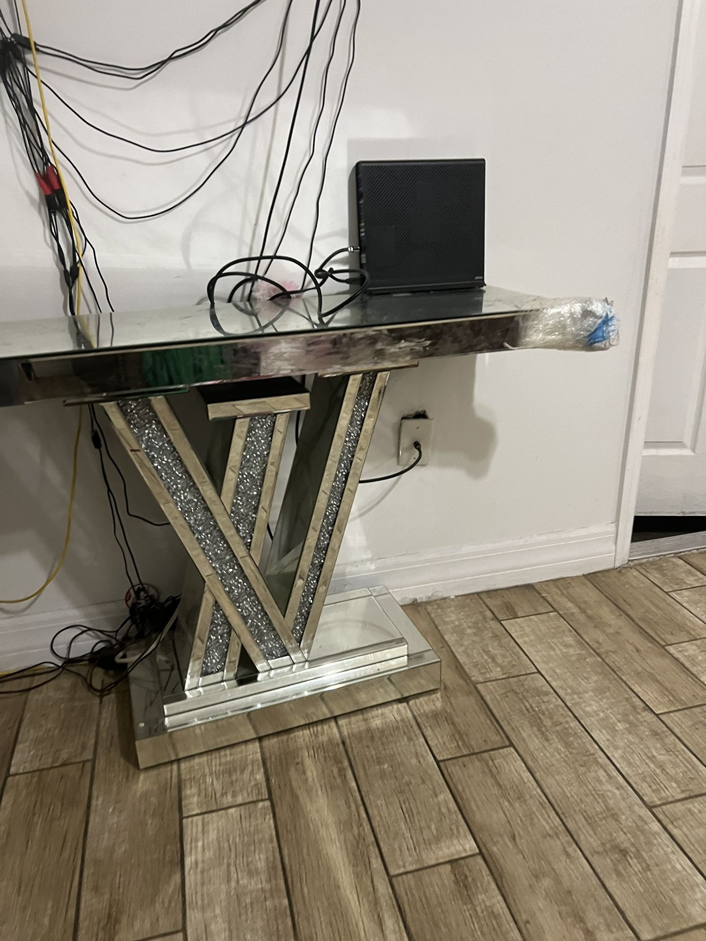 Glass Desk And Mirror