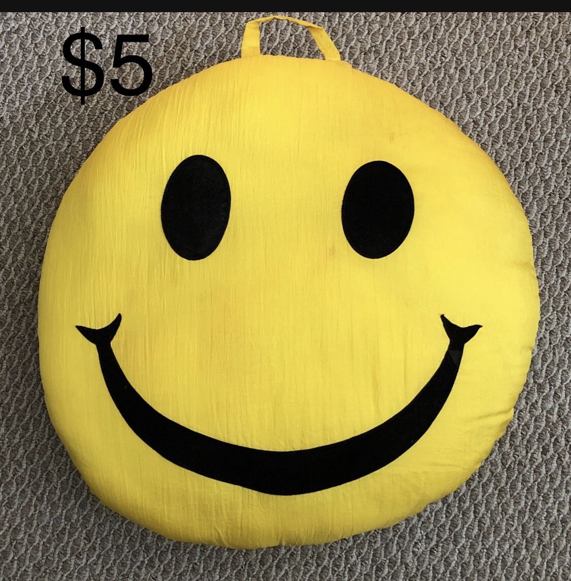 Large Yellow Smile Pillow