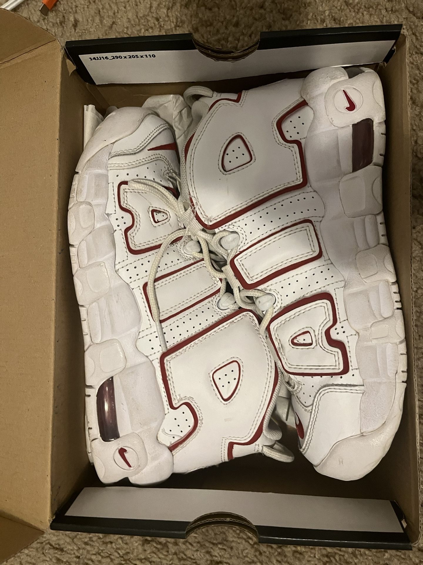 Nike Red and White Uptempo 96