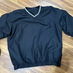 Ben Hogan Performance Golf Collection Black V-Neck Pullover Windbreaker Size XL