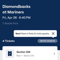 4 Mariners Tickets ! 